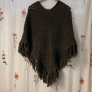 Fringed Crochet Poncho